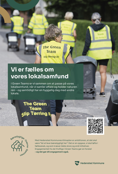 Klimakampagne 2025 - Vi er fælles om vores lokalsamfund. I Green Teams er vi sammen om at passe på vores lokalsamfund, når vi samler affald og holder naturen ren - og samtidigt har en hyggelig dag med andre lokale.